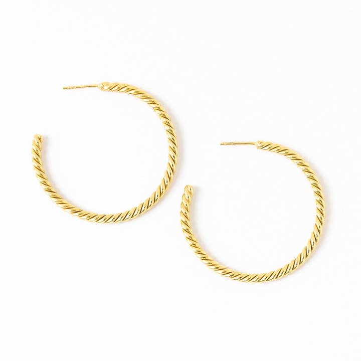 Orecchini a cerchio intrecciati in ottone Michele all'ingrosso per la vendita all'ingrosso da parte di INK + ALLOY