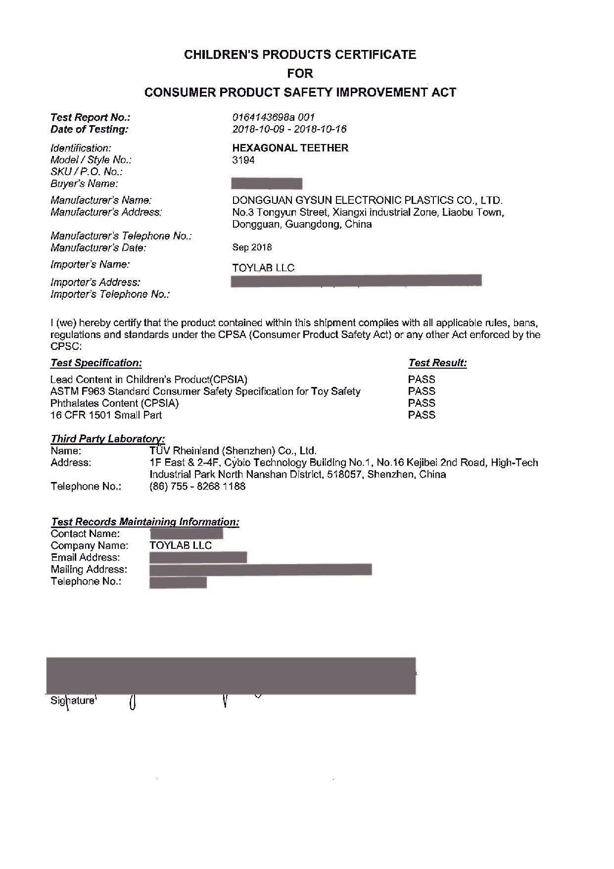 ToyLab - Vente Anneau de dentition sans clip – bébé - The Hexy - Nouvel emballage9