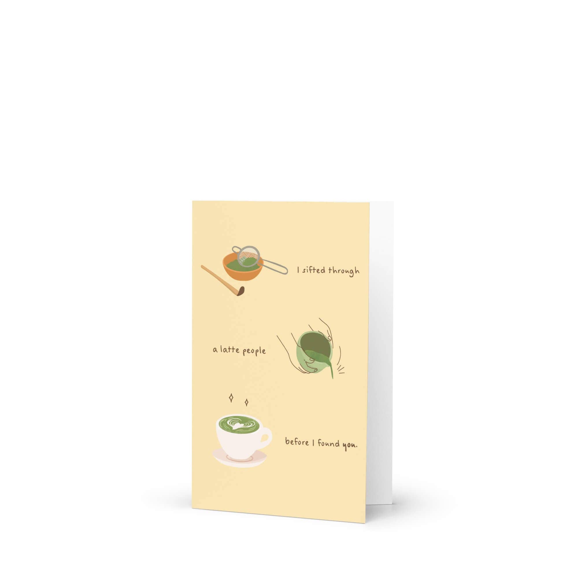 Cute Asian Cards - Wholesale Birthday Card - Sifted a Latte People | Japanese Green Tea Birthday Asian GreetingCard6