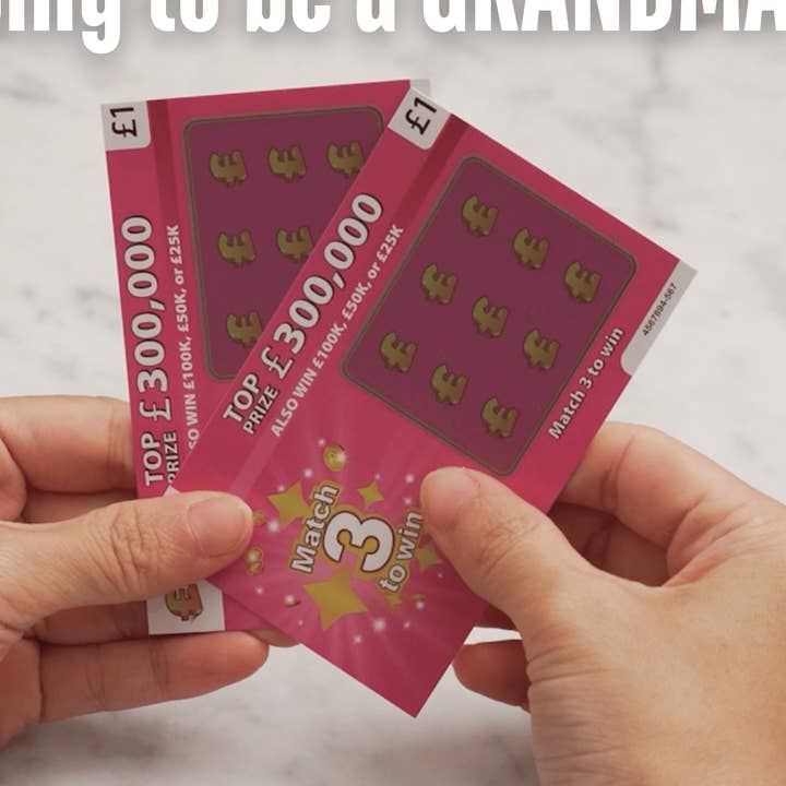 Set of 2 - You're Going To Be a Grandma Baby Announcement for wholesale by Surprise Scratch Cards