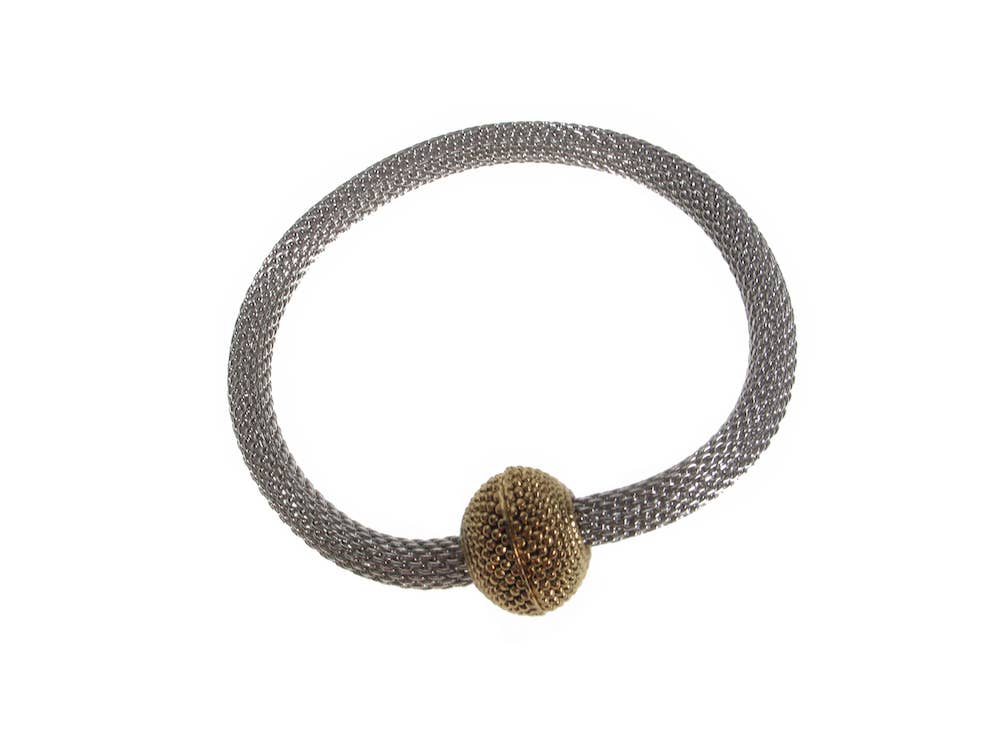 Erica Zap Designs - Wholesale Bangle Bracelet - Mesh Bracelet with Textured Magnetic Ball Clasp2