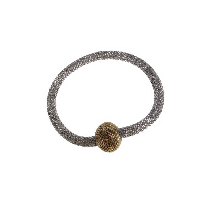 Erica Zap Designs - Wholesale Bangle Bracelet - Mesh Bracelet with Textured Magnetic Ball Clasp2