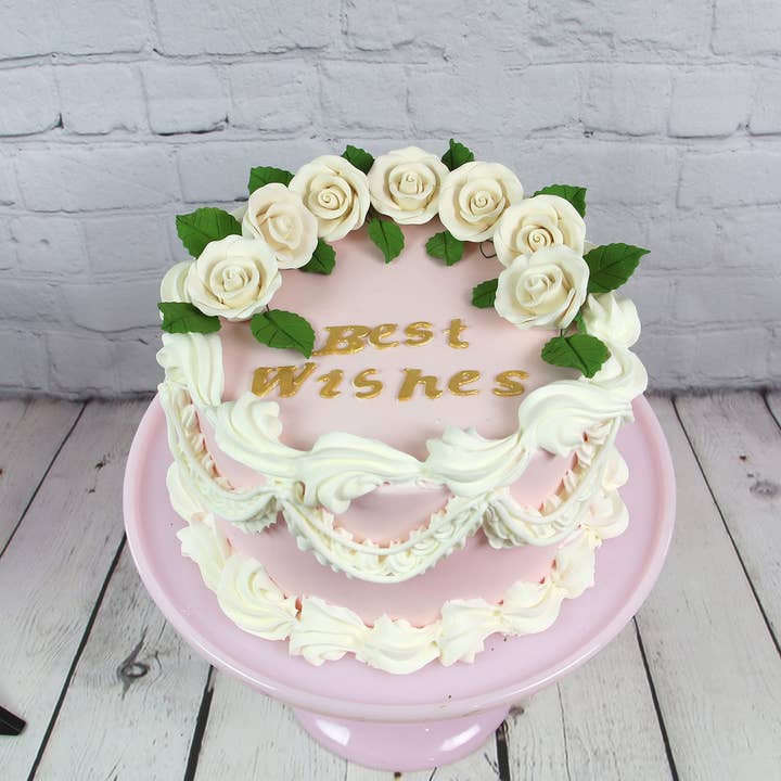 Global Sugar Art - Wholesale Cake/Cupcake Topper - Deluxe White Roses for Cake Decorating, Premium Unwired Sugar Flowers by Global Sugar Art, White, Medium1