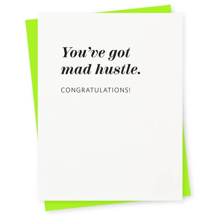 Hustle Letterpress Greeting Card for wholesale by 417 Press