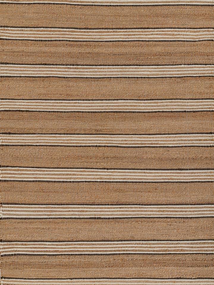 Erin Gates Chestnut Stripe Brown Hand Woven Jute Area Rug for wholesale by Momeni