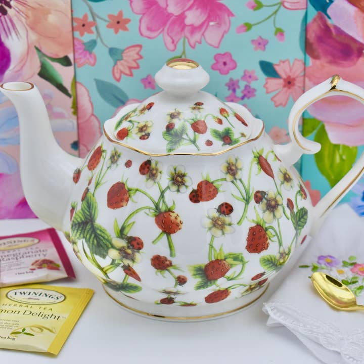 Teapot Farmers Market Strawberry Lady Bug Floral Garden for wholesale by All Little Cute Things