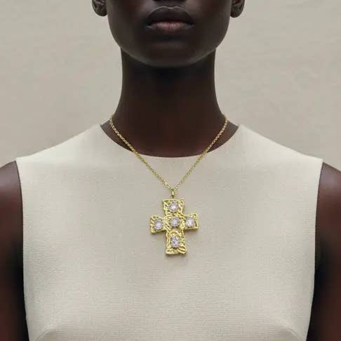 PHOEBE´S - Wholesale Pendant/charm necklace - Gold Cross Necklace — 18K Gold Plated2