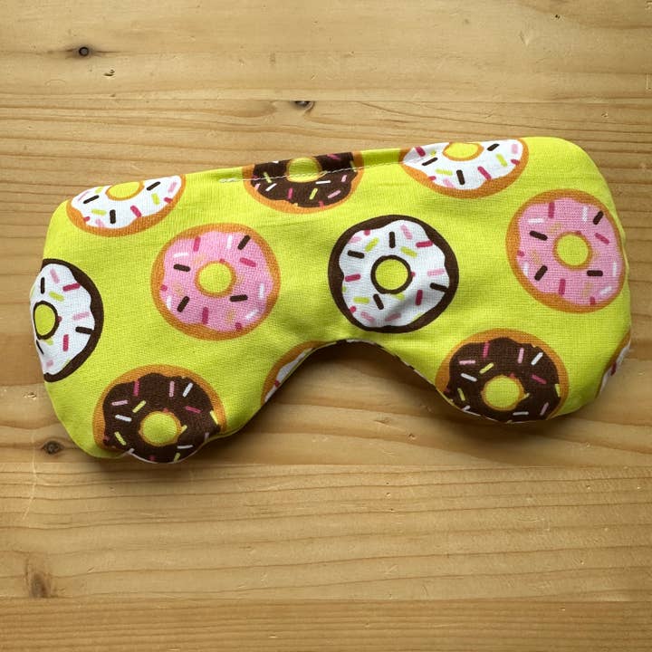 Donut Sprinkle Icing Print Rice Filled Weighted Eye Mask for wholesale by Craftinista Girl