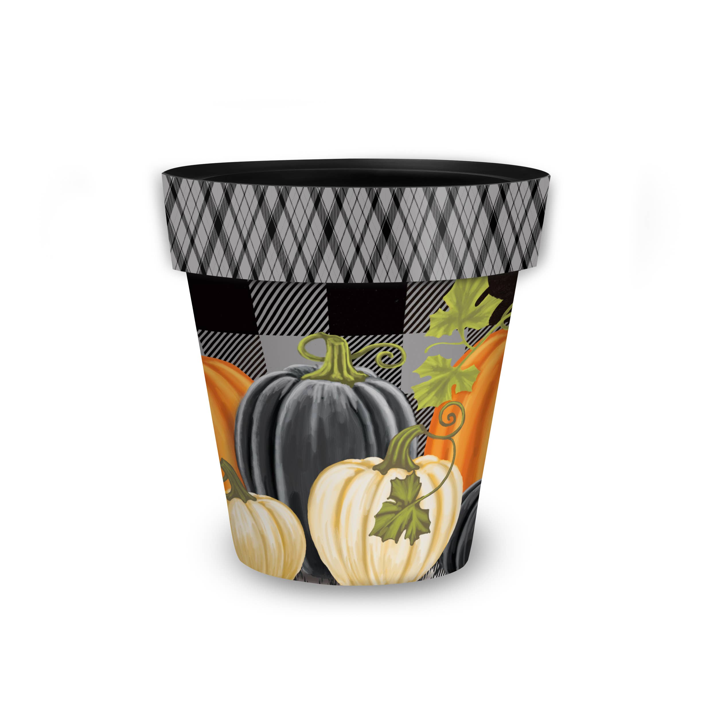 Briarwood Lane - Wholesale Plant Pot - Checkered Pumpkins Small Planter0