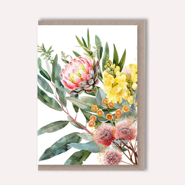 AUSTRALIAN FLORALS greeting card - Card J for wholesale by Scattered Seed Co
