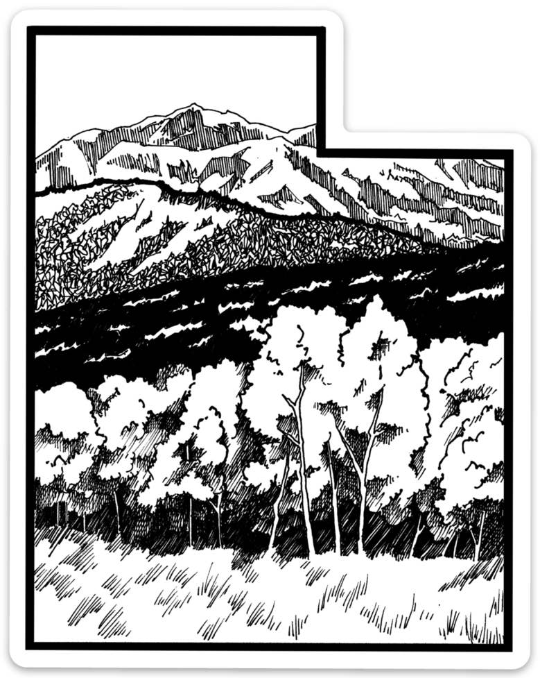 Corvidae drawings & designs - Wholesale Sticker - Utah Mountains Sticker0