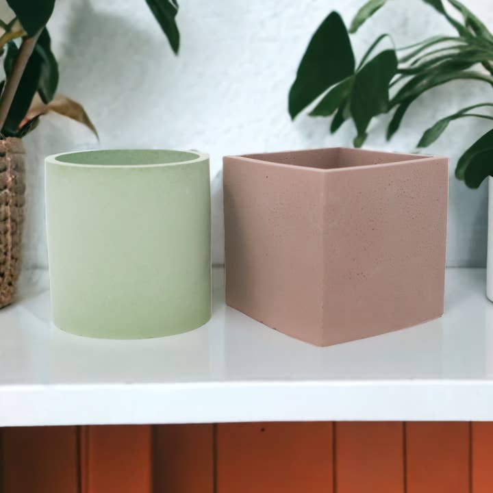 Colorful Round/ Square/ Hexagon Cement Planter for wholesale by Lex Moderne