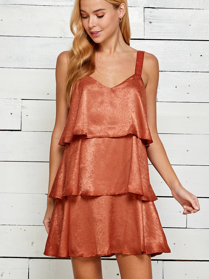 Måne Flæse Lagdelt Mini Kjole for engroshandel hos Sweet Lemon