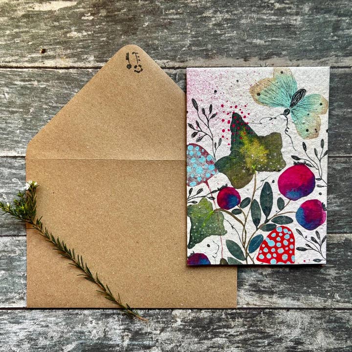 Erika's Whimsical Art – wholesale Birthday card – Plantable Seed Paper Birthday Card, Blank Inside 1