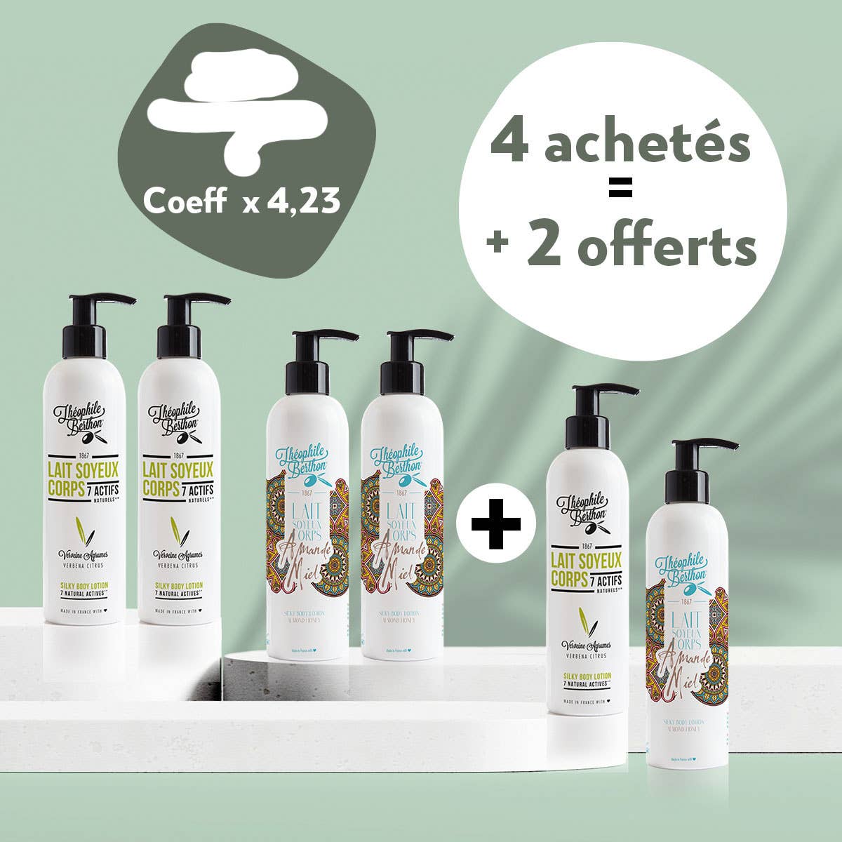 Theophile Berthon - Wholesale Body Balm/Butter - Promo 4+2 free = 6 Silky Body Milks 240ml0