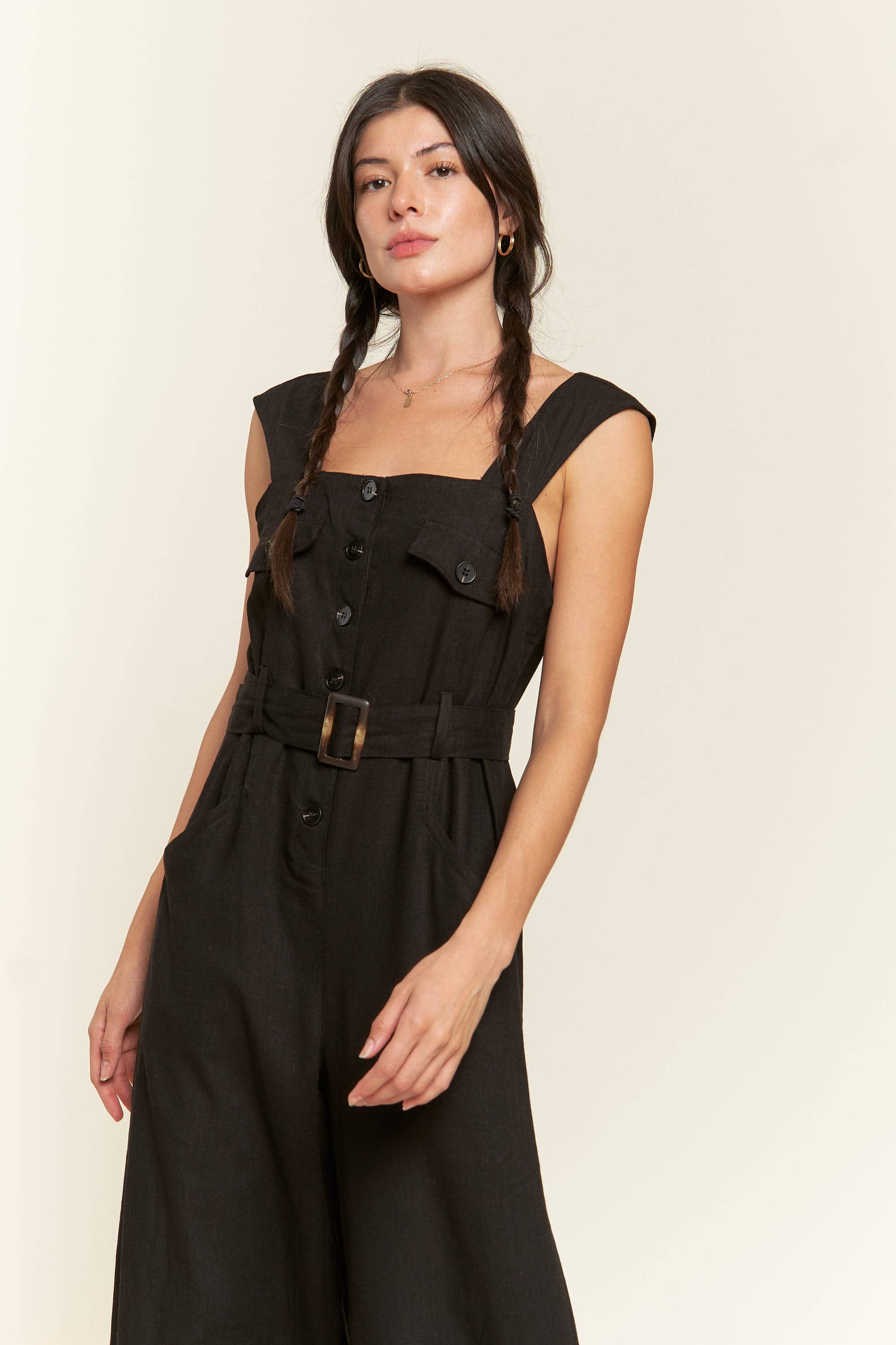 JADE BY JANE – Großhandel Jumpsuit – Damen – Ärmelloser JUMPSUIT MIT RECHTECKIGEM AUSSCHNITT UND KNÖCHELVERSCHLUSS JJS50407