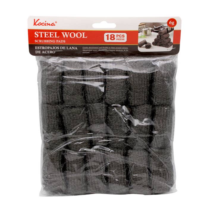 Deluxe Import Trading – Großhandel Reinigungsschwamm – 18-tlg. Stahlwolle-Reinigungsball