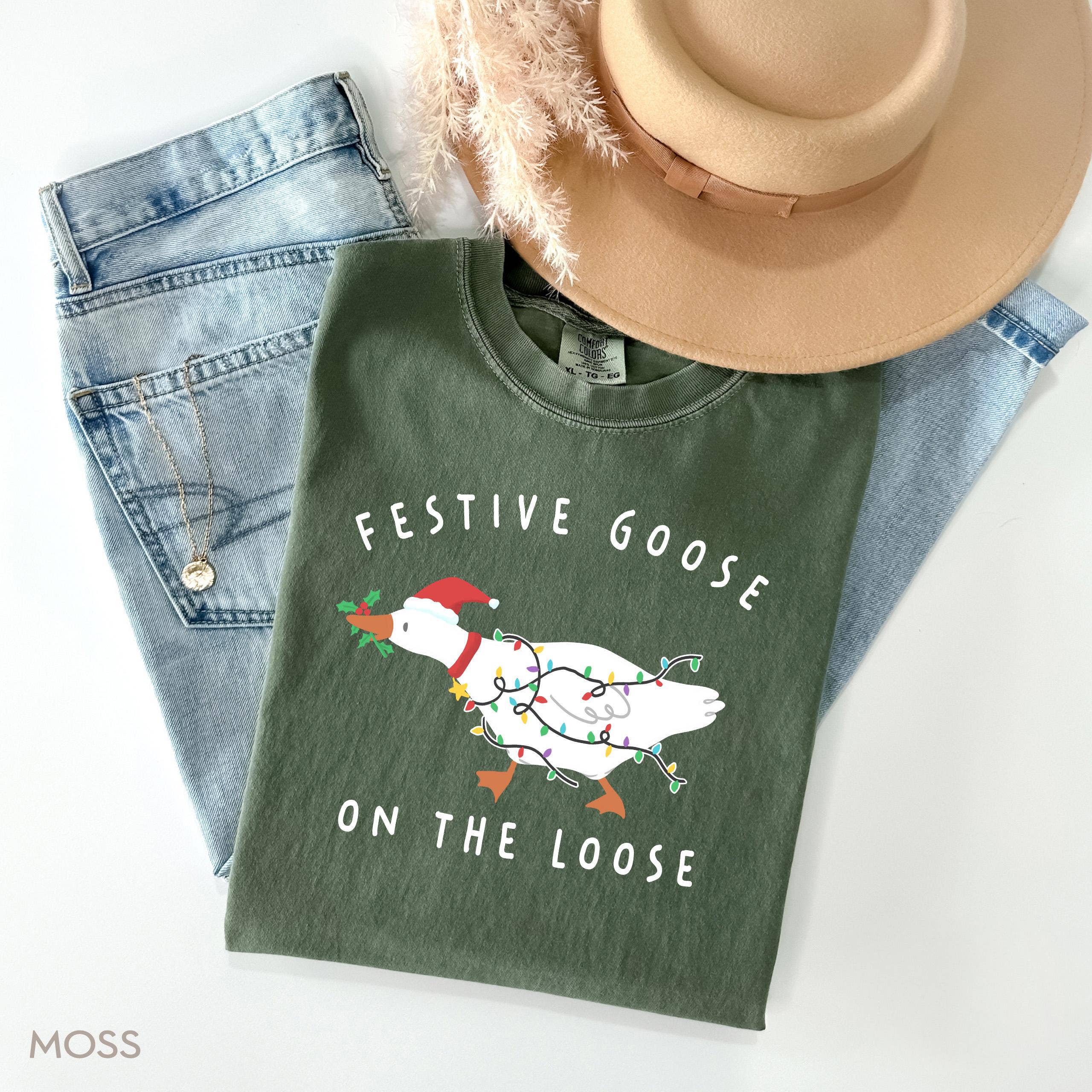 Glaime - Wholesale T-Shirt (Graphic) - Women's - Comfort Colors Christmas Goose Shirt, Silly Goose Sweatshirt1