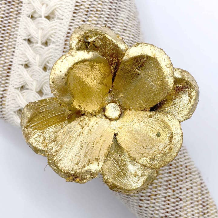 Anel de Guardanapo Rosa Dourada por atacado de XO-CU