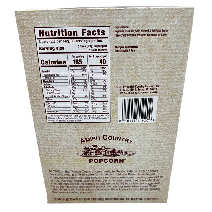 Amish Country Popcorn - Wholesale Popcorn Kernels - 10pk Microwave Buttery White Hulless Popcorn 3