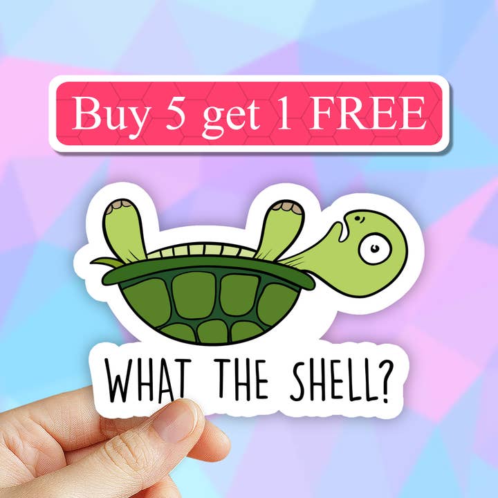 What the shell turtle sticker, sarcastic stickers, vinyl for wholesale by Neya Sticker Shop