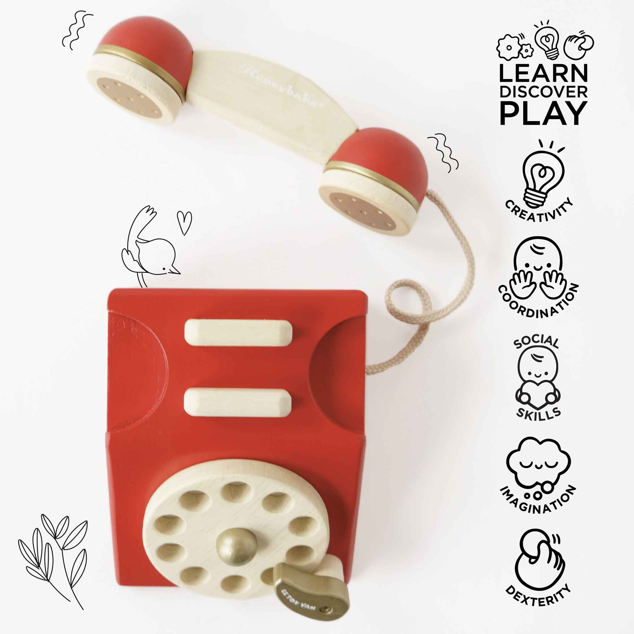 Le Toy Van, Inc. - Wholesale Wood Toy - Kids - Vintage Wooden Phone3