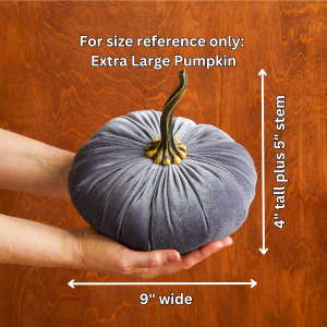 Your Heart's Content – Objeto de mesa decorativo por atacado – Abóbora Extra Grande de Veludo, Acento Outonal, Presente Pensativo24