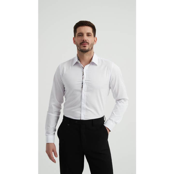 EDWARDS shirt slim fit - White for wholesale by Yves Enzo