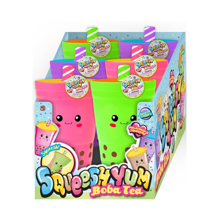 Grandpa Joe's Candy Shop - Wholesale Squishy Toy - Kids & Baby - Squeesh Yum Boba Tea, 6ct