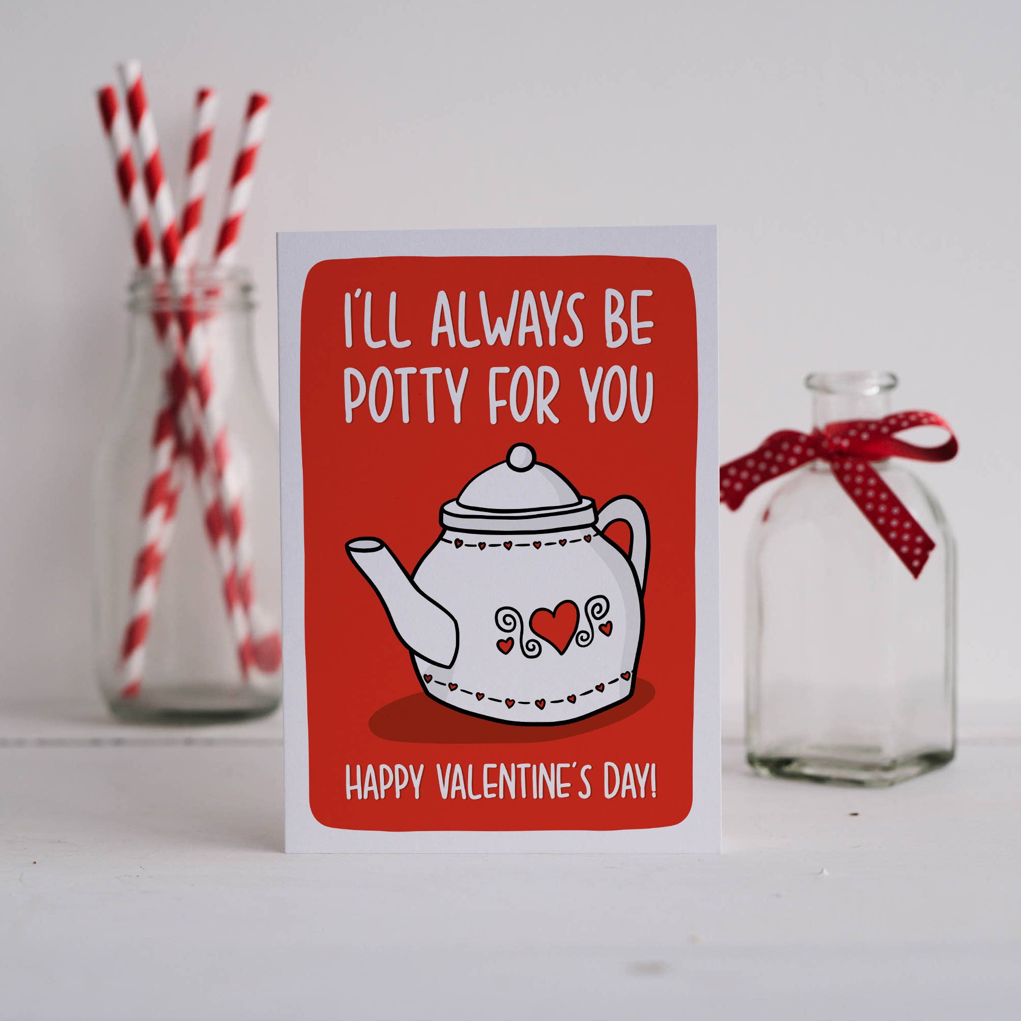 TeePee Creations - Vente Cartes de Saint-Valentin - Carte A6 avec théière pour la Saint-Valentin2
