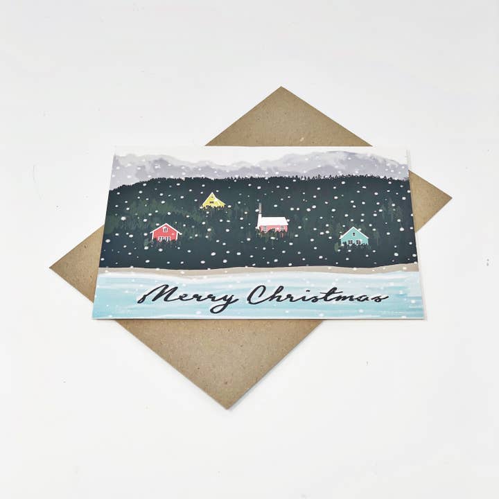 Lomond Paper Co - Wholesale Christmas card - Scandi Houses "Merry Christmas"3
