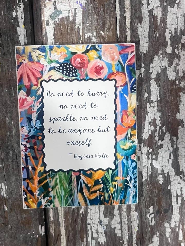 Virginia Wolfe Quote Wildflower Art Wood Magnet for wholesale by Sunshine Girl Designs