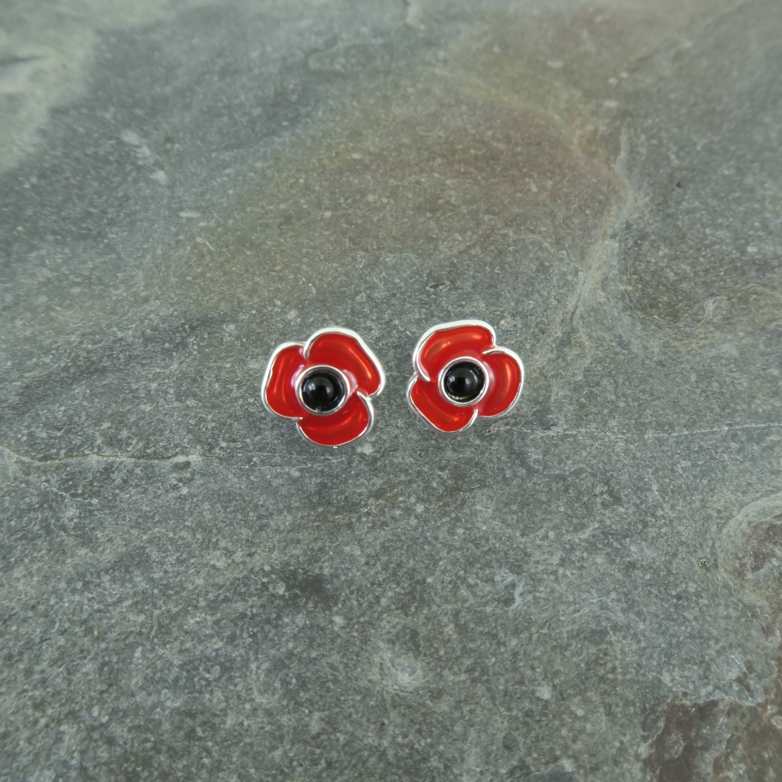 Alexander Thurlow & Co Ltd – wholesale Stud/post earrings – Red Poppy Flower Stud Earrings1