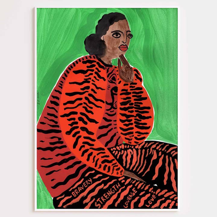 Impresión de ilustración de moda del año del tigre para venta al por mayor de Erin Donohoe