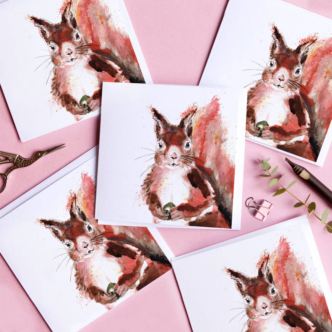 Kate Moby - Wholesale Everyday Greeting Card - Inky Squirrel Blank Greeting Card3