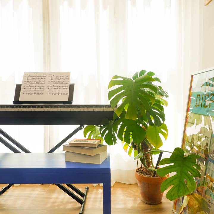 Solid pine bench lacquered Prussian Blue for wholesale by Really Nice Things