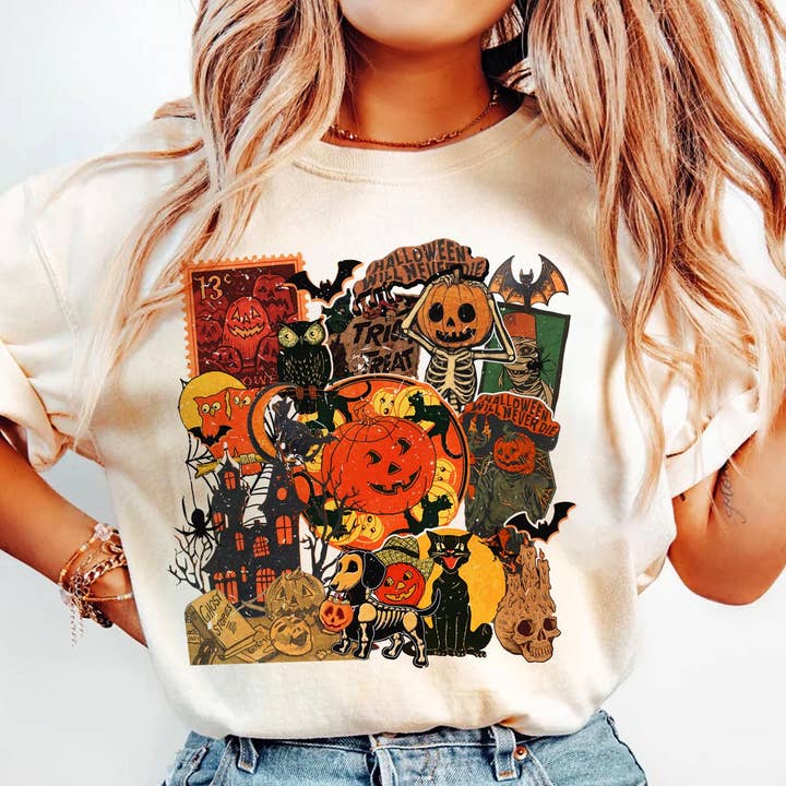 Maglietta Fantasma Autunnale Coquette di Halloween, Maglione Divertente di Halloween per la vendita all'ingrosso da parte di NVC Ecommerce LLC