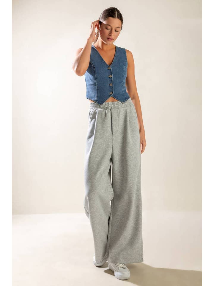 MEDIUM INDIGO A washed denim vest - FJ1198-M for wholesale on Faire