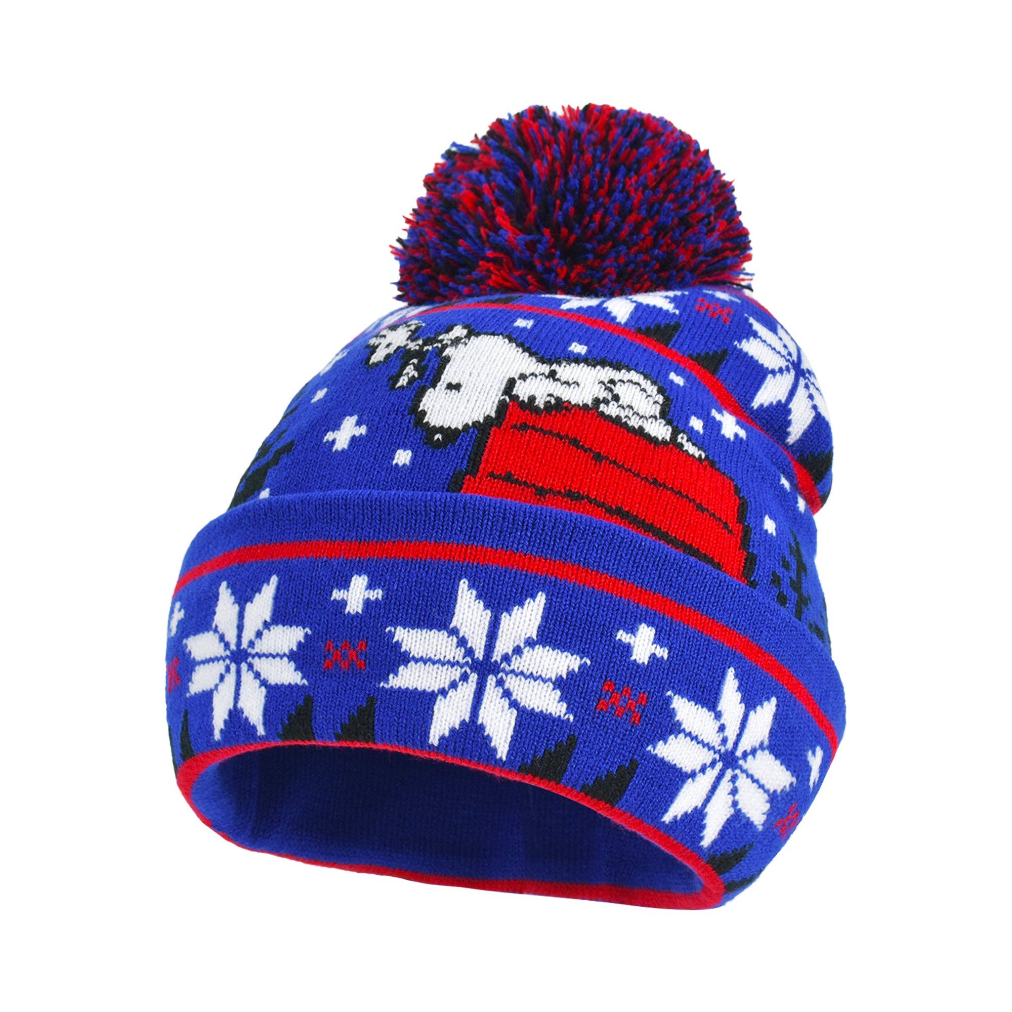 Concept One - Wholesale Beanie - Women's - Peanuts Blue Beanie Red House With Snoopy,Blue2