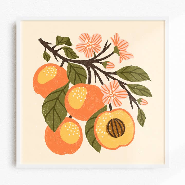 Impression d'art | Pêches | 12x12 pour la vente par Wild Vine Creative