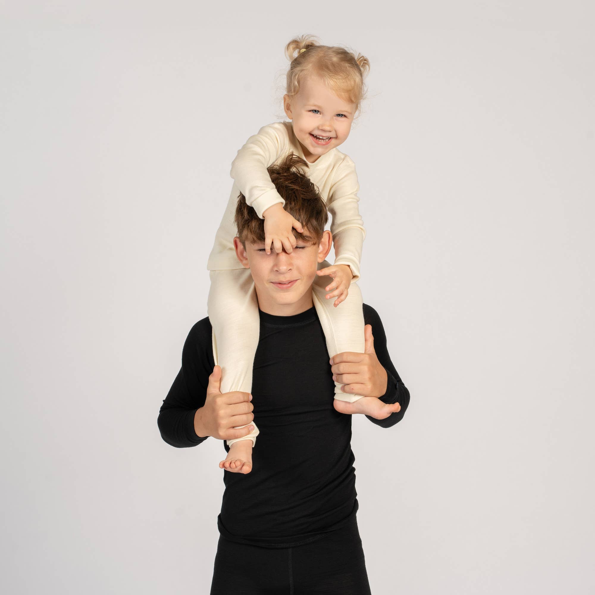 menique - Venta al por mayor Conjunto de camiseta y pantalón - Niños - Conjunto de pijama térmico de lana merino natural para niños19