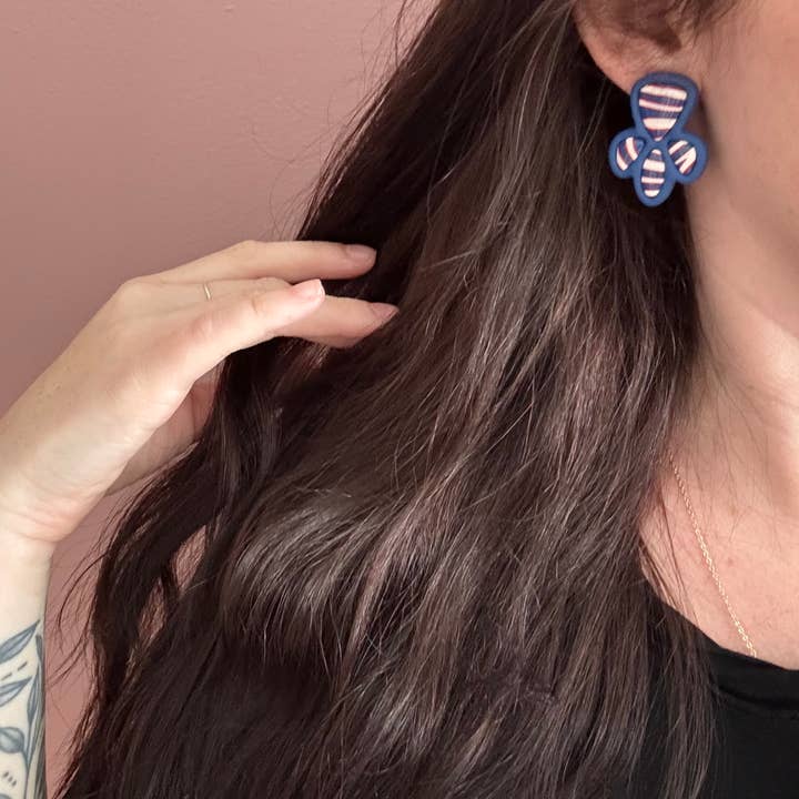 LeiClayCo - Wholesale Stud/Post Earrings - Buffalo Bills earrings, stud clay earrings1