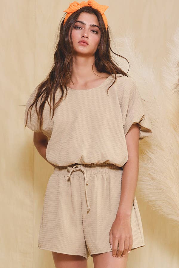 BUCKETLIST INC - Wholesale Knit Top - Women's - T2304-1 Bubble Hem And Sleeve Textured Crop Top16