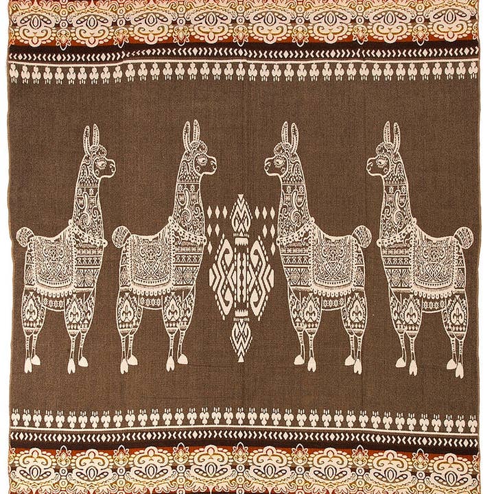 EcuaFina - Wholesale Throw Blanket - Ecuadorian alpaca blanket | native blanket | Alpaca Brown