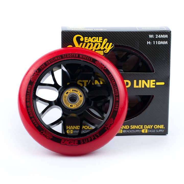 Scooterhjul 110mm X6 Kärna Röd / Svart för wholesale av Eagle Supply