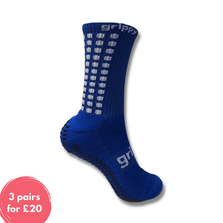 Grippy Non Slip Fodbold Grip Sokker - Blå for engroshandel hos Grippy Sports