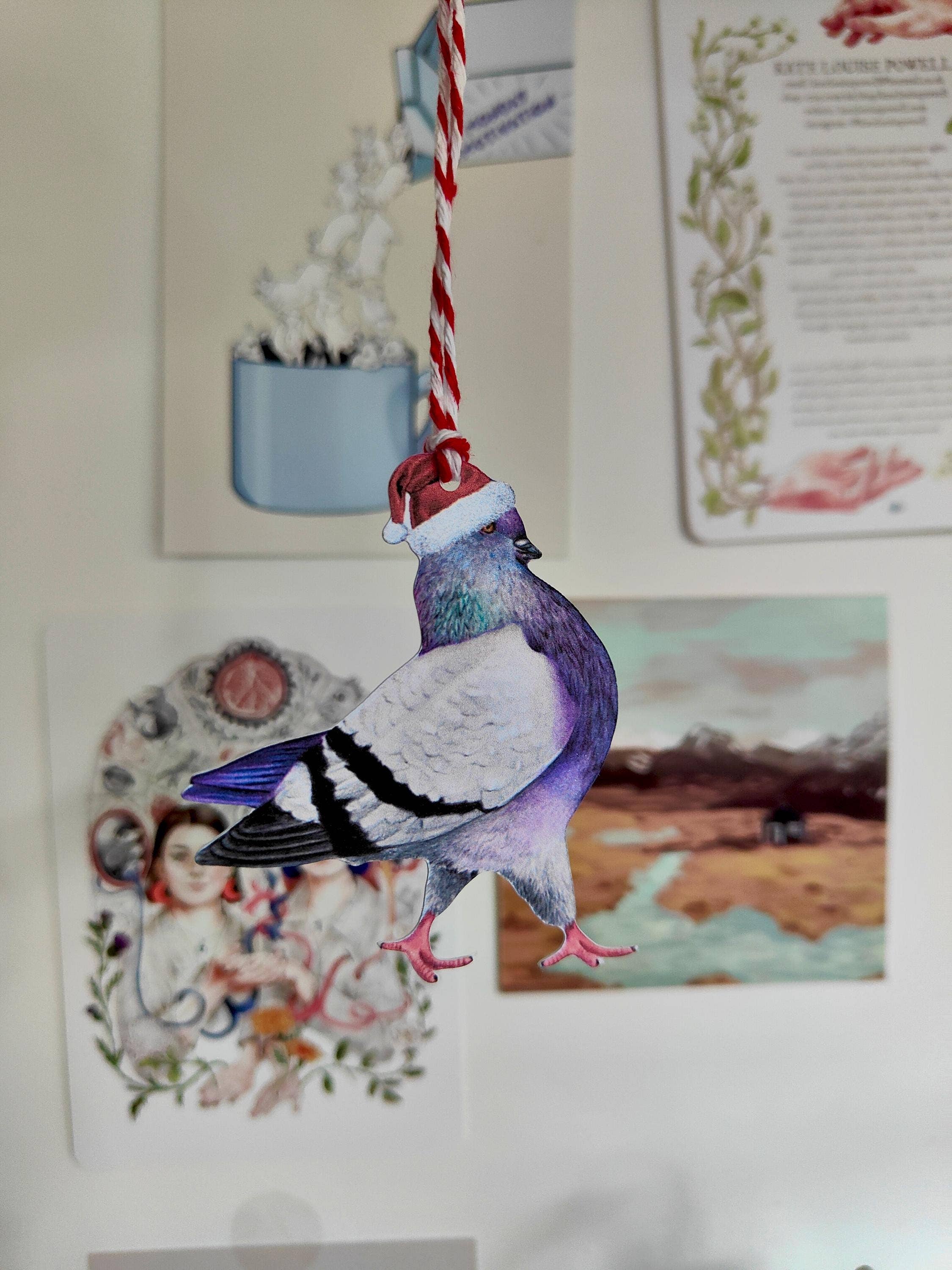 Beth Goodwin Designs - Wholesale Gift Tag - Pigeon Christmas Gift Tags - Set of 6 Card Tags5