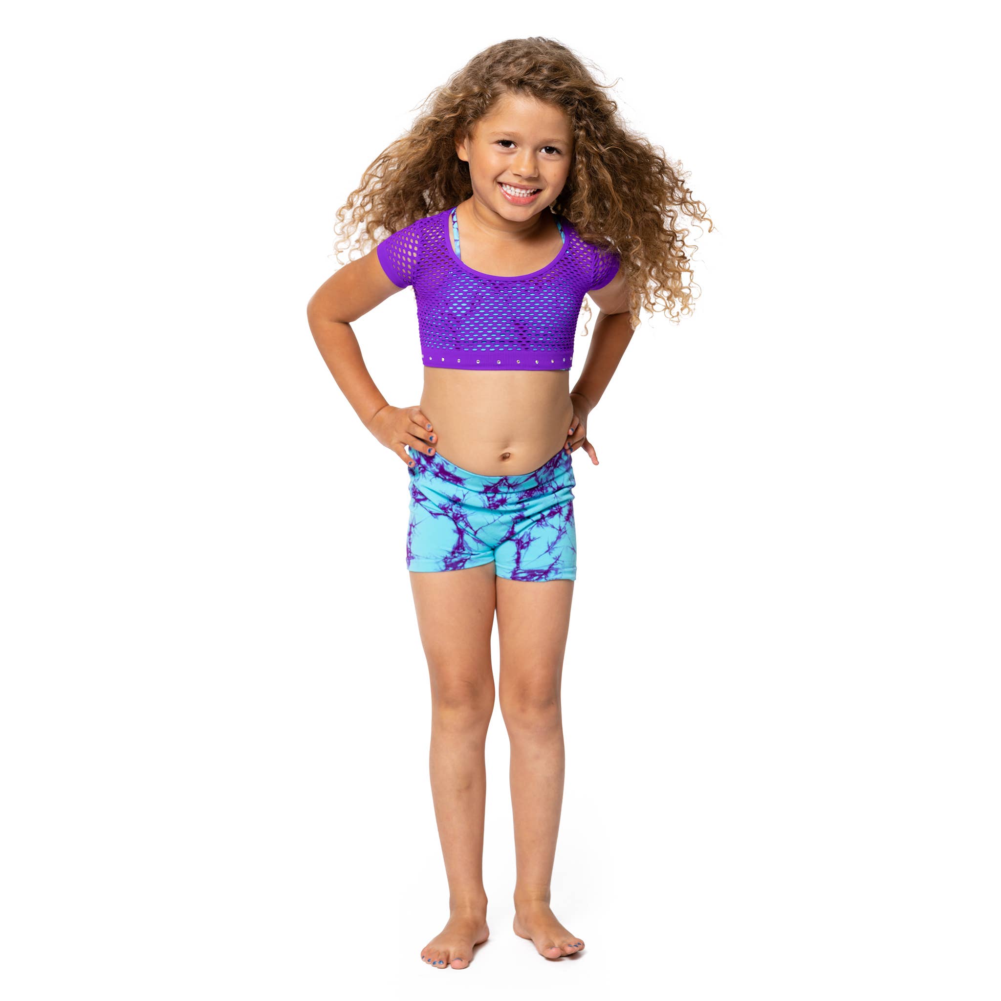 Malibu Sugar - Vente Débardeur – enfant - Top Crop Dance en maille avec bande en strass pour petites filles, 4 à 6 pièces13