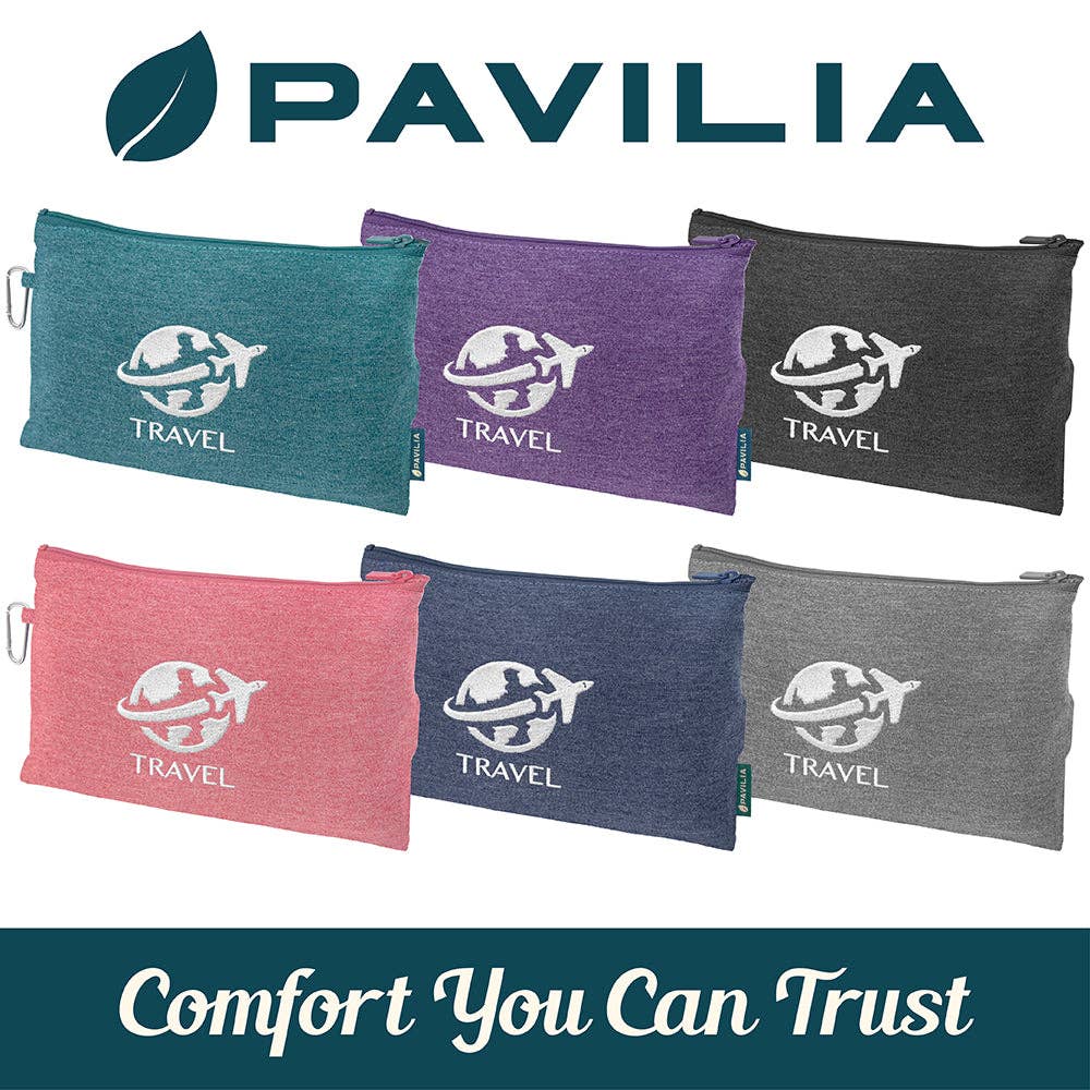Pavilia - Wholesale Travel Blanket - Compact Fleece Travel Blanket Pillow15