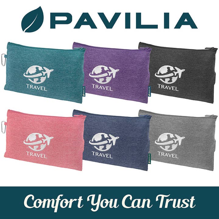 Pavilia - Wholesale Travel Blanket - Compact Fleece Travel Blanket Pillow15